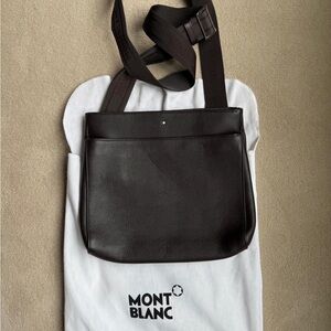 Montblanc Black Leather Messenger Bag